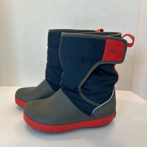 CROCS Kids' Navy and Red Snow Boots